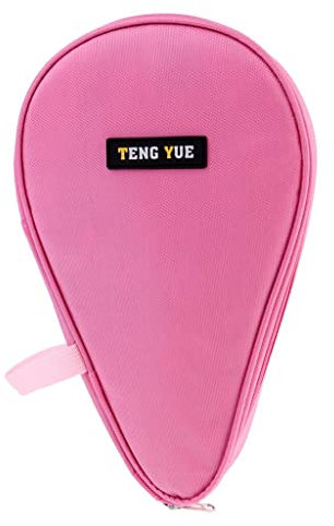 MagiDeal Schlägerhülle mit Ballfach für 2X Tischtennisschläger und 3X Tischtennisbälle, Rosa