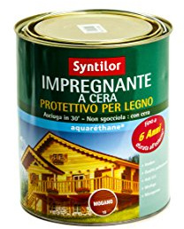 Syntilor IMPREGNANTE 2,5 LT Cera Acqua Protettivo Legno Protezione 6 Anni Noce Scuro