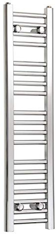 companyblue 200mm Wide Chrome Heated Towel Rail Radiator Flat Ladder for Stylish Bathroom (200 x 1000 mm)