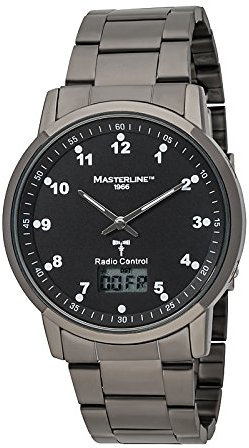 Masterline1966 Funk Herren Armbanduhr Funkuhr Travel-Line II Schwarz Edelstahl ML06128011