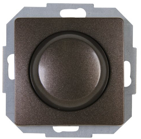Kopp Wippen-Wechsel Dimmer stufenlos verstellbar, für Glühlampen und Halogenlampen, 40-400W/VA, UP, Dimmschalter Paris mit Phasenanschnitt, leise, konventionelle Trafos, palisander-braun, 803426085