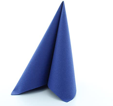 Mank Airlaid Servietten 40x40 cm Premium Einweg-Serviette stoffähnlich und saugstark perfekt für Hochzeit & Partys 50 Stück Blau Royalblau