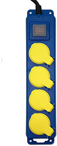 I-Watts I-B4PE07I Bloc de 4 Prises étanche avec interrupteur 3 x 1,5 mm