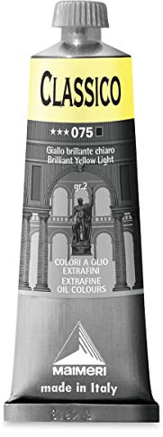 Maimeri CLASSICO 60 ml, Extra feine Künstlerölfarbe, Farbton Brillantgelb hell