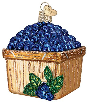 Old World Christmas Obstauswahl Glasgeblasene Ornamente für Weihnachtsbaumkorb mit Blaubeeren