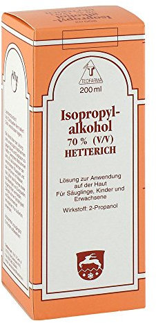 ISOPROPYLALKOHOL 70% V/V Hetterich 200 ml