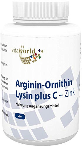 vitaworld Arginin-Ornithin Lysin plus C + Zink Kapseln, 60 St. Kapseln