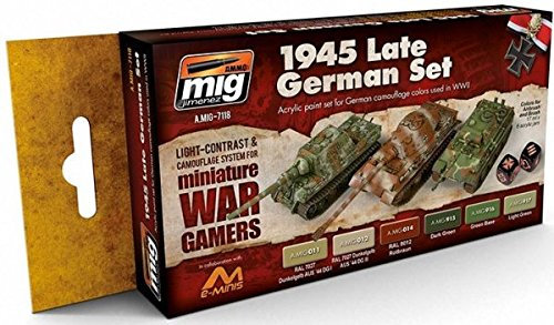 Ammo MIG-7118 1945 Spätdeutsche Kriegsspiele, Acrylfarben-Set, 6 x 17 ml Gläser), mehrfarbig
