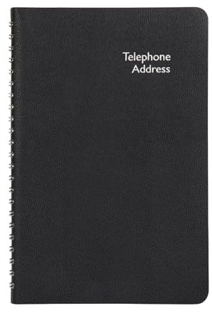 Office Depot® - Adressbuch – Großes Pajco Telefon-/Adressbuch, schwarz, 7,6 x 20,3 cm – 8,9 x 21,6 cm – 14,2 x 1,3 cm x 1,3 cm