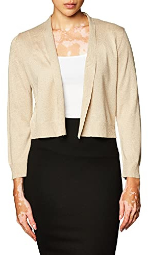 Calvin Klein Damen Shrug, Goldfarbener Lurex-Strick, Klein