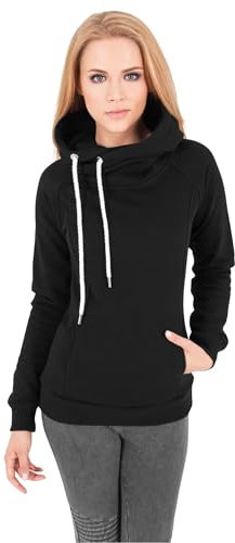 Urban Classics Women's Raglan High Neck Hoodie Sweater, Black, XS