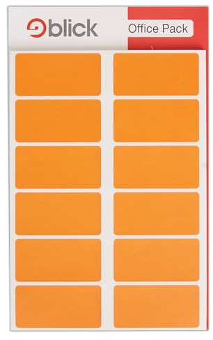 Blick Labels, Orange, Self Adhesive Stickers Office Pack, Rectangular, 25mm x 50mm, 320 Labels, for Home, Office, Family, School, Letters