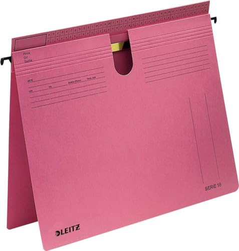 Esselte Leitz Hängehefter 1814-25 rot, Packung mit 50 Stück, A4, Gedruckt, Rosa