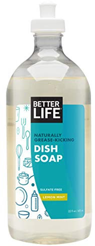 Better Life - Sapone per piatti senza solfati, resistente al grasso e delicato sulle mani, menta al limone, 2406 K