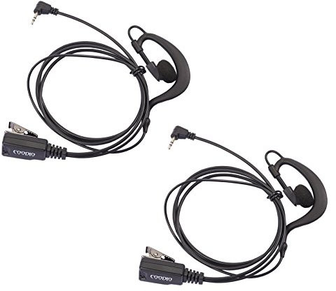 COODIO 2 x Radio Cuffia 1-Pin a Forma di G Microfono con Auricolare Headset la Sicurezza e Bodyguard per Motorola TLKR Ricetrasmittente PMR