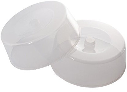 APS 40752 Frischhaltehauben 2er Set - Mikrowellenhauben mit Griff, Ø: 30 cm, Höhe 11 cm, spülmaschinenfest, transparent