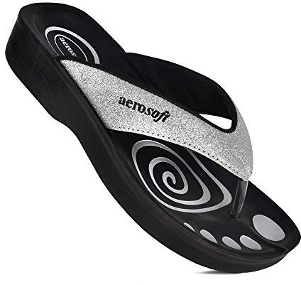 Aerosoft Gliteratti Damen-Sandalen, Polyurethan, Größe 7 B(M) US-Silber, silber, 37 EU