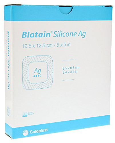 Biatain Silicone Ag Schaumverband 12,5x12,5 cm