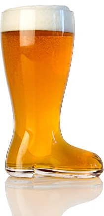 Domestic Corner - Das Boot - Quality Glass Beer Boot Mug for Oktoberfest Celebrations, St. Patrick's Day, Bachelor or Bachelorette Festivities, Holds Over 2 Beers