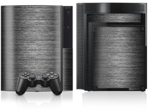 DeinDesign Skin kompatibel mit Sony Playstation 3 Folie Sticker Metallic Look Metal Anthrazit