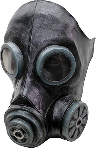 Ghoulish Productions - Gasmaske Smoke (Schwarz), Linie Gas Mask & Steampunk, strapazierfähige Latexmaske, handbemalt, Halloween, Karnevalsumzug, Kostümparty, Einheitsgröße für Erwachsene.