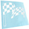 Kiwistar - Autoaufkleber - Weiß - 11x10cm Zielflagge Aufkleber für Auto, Laptop, Fahrrad, LKW, Motorrad mehrfarbig JDM Decal Racing