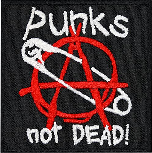 TOFOW Punks NOT Dead Anarchy Sicherheitsnadel Rockabilly Biker Aufnäher L