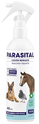 Zotal Parasital Loción Repelente Antiparasitario para Mascotas y Équidos, Actúa contra el Mosquito Flebotomo, Producto 100% Natural, 400 ml