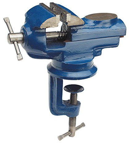 WABECO Mini Schraubstock drehbar 360° Tischschraubstock Werkbank Schraubstock Backenbreite 50 mm Spannweite 50 mm