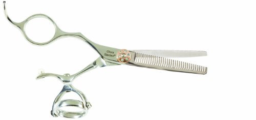 Olivia Garden Haarschneide-Schere SwivelCut Effilierschere, Linkshand, 35 Zähne Japan
