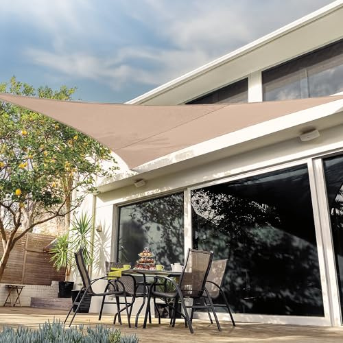 Coolaroo 474003 Coolhaven Triangle Shade sail Sahara with Hardware, 18'