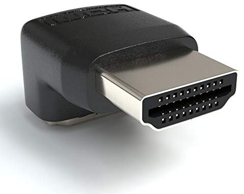 JAMEGA - HDMI Winkel Adapter | 90° Grad Winkel (Rechter Winkel) von HDMI A Buchse zu HDMI A Stecker 19pol | Konverter 1080p Full HD 4K Ultra HD Vergoldete Stecker