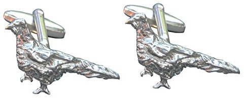 Manschettenknopfe Fasan, Manschettenknöpfe Jagd, Manschettenknöpfe Vogel, Handgegossen, von William Sturt, aus Deutsche Zinn, (Pewter)