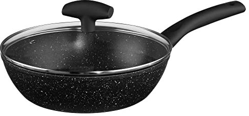 JJA 111010 Sauteuse + Couvercle Forgé + Revêtement Pierre Aluminium 24 cm
