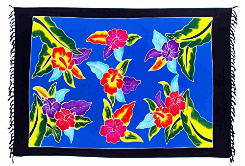 Ciffre Sarong Pareo Wickelrock Dhoti Lunghi Tuch Strandtuch Blume Knall Bunt Wickeltuch