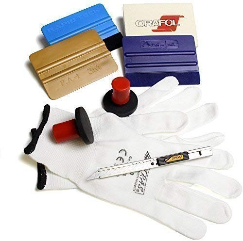 Profi Car Wrap Folier Set 3M Oracal Avery Filz Rakel Olfa 30 Grad Cutter Handschuhe