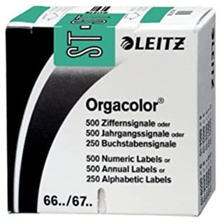 Leitz 66371000 Orgacolor Buchstabensignal ST, 250 Stück, türkis