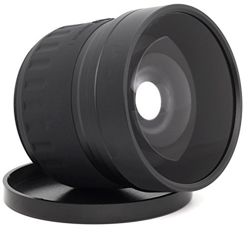 Digital Nc Objectif fisheye de Haute qualité 0,21x-0,22x Compatible avec Panasonic Lumix DMC-FZ38 (Adaptateur d'objectif Inclus)