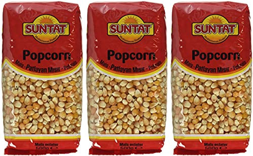 SUNTAT Popcorn Mais , 3er Pack (3 x 500 g Packung)