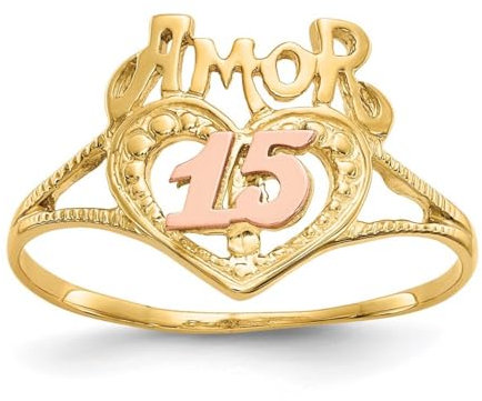 Amor 15 Ring 14 Karat Gold zweifarbig satiniert Größe N 1/2