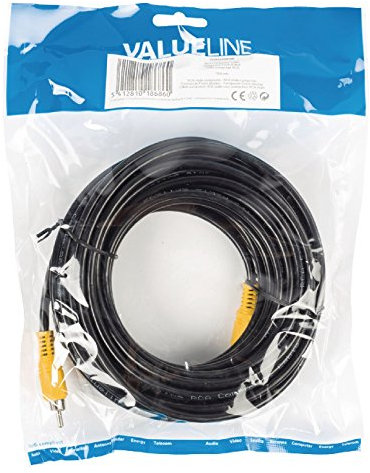 Valueline VLVP24100B100 Composite-Kabel (Cinch-Stecker, 10m) schwarz