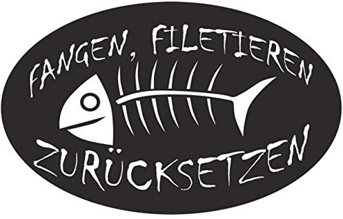 Aufkleber Wetterfest Fangen Filetieren Zurücksetzen 16 oder 60cm Angeln Angler