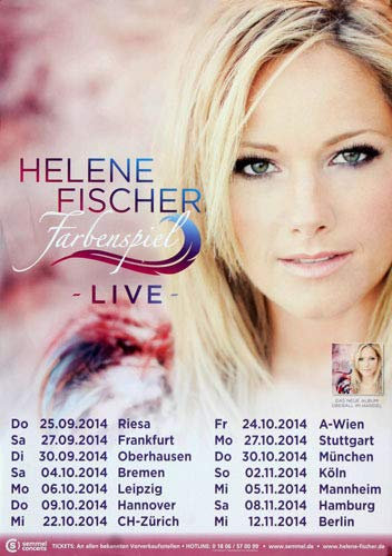 Helene Fischer - Farbenspiel, Tour 2014 » Konzertplakat/Premium Poster | Live Konzert Veranstaltung | DIN A1 «
