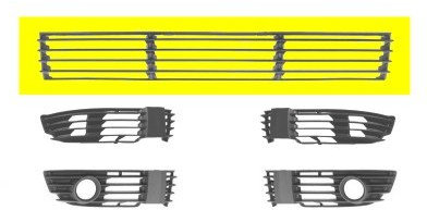 VAN WEZEL 5837590 Rejilla de ventilación parachoques delante