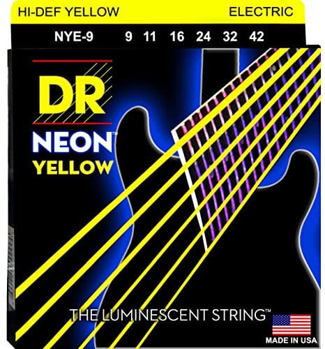 DR Strings - corde per chitarra colorata - giallo neon - 0.09-0.42