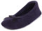 Isotoner Women's Ladies Terry Ballerina Slippers Open Back, Blue (Navy), XL UK