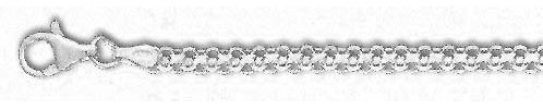 Sterling Silber 3,5 mm Bismarck Kette Fußkettchen – 25 cm