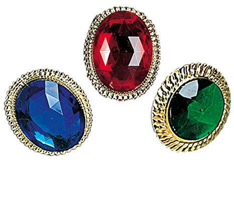 NET TOYS Vampir Schmuck Rokoko Ring Juwelen Königsring Barock Pimp Modering Vampir Schmuck Proleten Edelstein Fingerschmuck König Kostüm Kleidung Verkleidung Accessoire