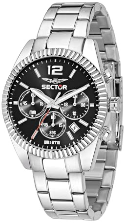 Sector Herrenuhr Chronograph Quarz mit Edelstahlarmband – R3273676003
