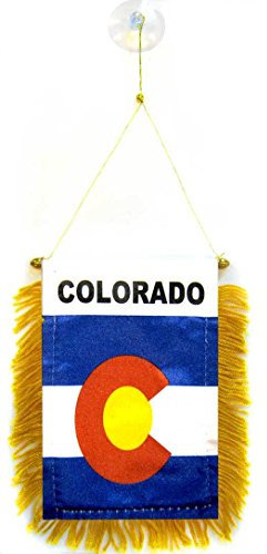 AZ FLAG - Wimpel Colorado - 15x10 cm - Bundesstaat Colorado Mini Flagge 10 x 15 Cm - Auto Pennant Spezielle Auto